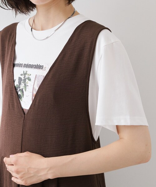 THE SHOP TK （ザ ショップ ティーケー ）の「【ひんやり/防しわ】サロペットパンツ（サロペット/オーバーオール・レディース・ブラック/ダークブラウン・12/13）」の12枚目の写真
