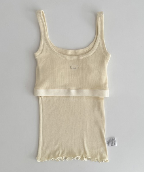 CANAL JEAN(キャナルジーン)の「PALM BASICカップインタンク(タンクトップ・レディース・オフホワイト/カーキ/ベージュ/ブラック・MEDIUM)」の13枚目の写真