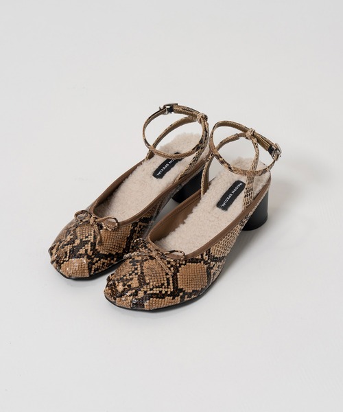 MAISON SPECIAL（メゾンスペシャル）の「2WAY Ballet Mules/2WAYバレエミュール（その他シューズ・レディース・パイソン/レッド/ブラック・38/37/36）」の3枚目の写真