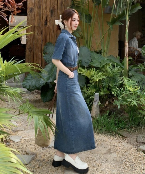 FAVORITO(ファヴォリート)の「襟付きデニムワンピース(ワンピース・レディース・ライトブルー/ダークブルー・XL/L/M/S)」の8枚目の写真