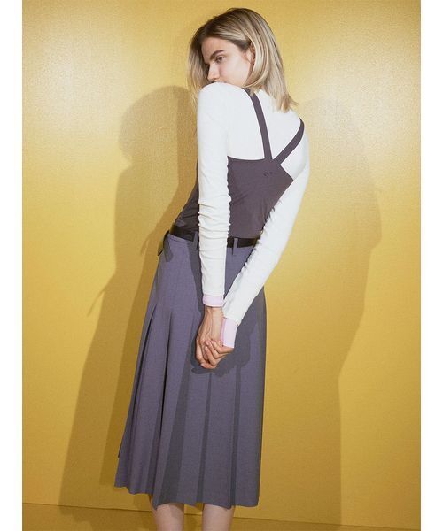 emmi(エミ)の「ベルトセットプリーツスカート(スカート・レディース・グレー/ブラック・1/0)」の7枚目の写真