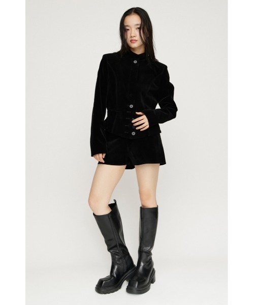 SLY(スライ)の「NAPOLEON SHAPED PANEL JACKET ナポレオンシェイプドパネルジャケット 秋服 冬服(ノーカラージャケット・レディース・マルチ/ブラック/ベージュ・FREE)」の7枚目の写真
