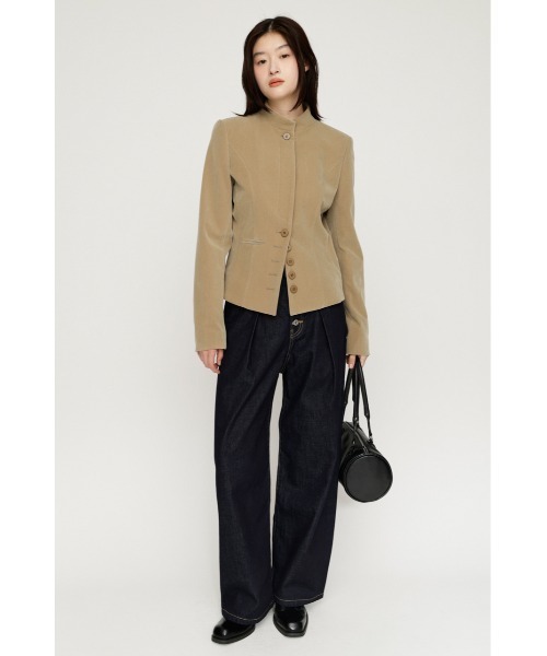 SLY(スライ)の「NAPOLEON SHAPED PANEL JACKET ナポレオンシェイプドパネルジャケット 秋服 冬服(ノーカラージャケット・レディース・マルチ/ブラック/ベージュ・FREE)」の11枚目の写真