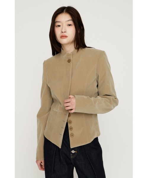 SLY(スライ)の「NAPOLEON SHAPED PANEL JACKET ナポレオンシェイプドパネルジャケット 秋服 冬服(ノーカラージャケット・レディース・マルチ/ブラック/ベージュ・FREE)」の13枚目の写真