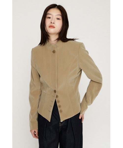 SLY(スライ)の「NAPOLEON SHAPED PANEL JACKET ナポレオンシェイプドパネルジャケット 秋服 冬服(ノーカラージャケット・レディース・マルチ/ブラック/ベージュ・FREE)」の14枚目の写真