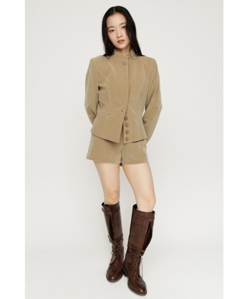 SLY(スライ)の「NAPOLEON SHAPED PANEL JACKET ナポレオンシェイプドパネルジャケット 秋服 冬服(ノーカラージャケット・レディース・マルチ/ブラック/ベージュ・FREE)」の15枚目の写真