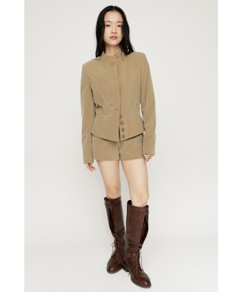 SLY(スライ)の「NAPOLEON SHAPED PANEL JACKET ナポレオンシェイプドパネルジャケット 秋服 冬服(ノーカラージャケット・レディース・マルチ/ブラック/ベージュ・FREE)」の16枚目の写真