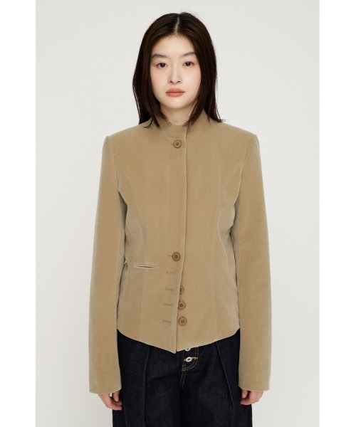 SLY(スライ)の「NAPOLEON SHAPED PANEL JACKET ナポレオンシェイプドパネルジャケット 秋服 冬服(ノーカラージャケット・レディース・マルチ/ブラック/ベージュ・FREE)」の17枚目の写真