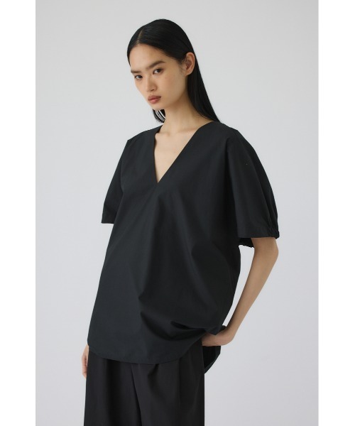RIM.ARK(リムアーク)の「Gather sleeve v-neck PO(ギャザー スリーブ Vネック プルオーバー)(Tシャツ/カットソー・レディース・ホワイト/ブラック/カーキ・FREE)」の9枚目の写真