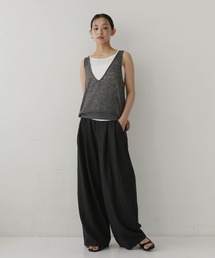  hellam（へラム）の「TRストライプタックワイドパンツ（スラックス）」