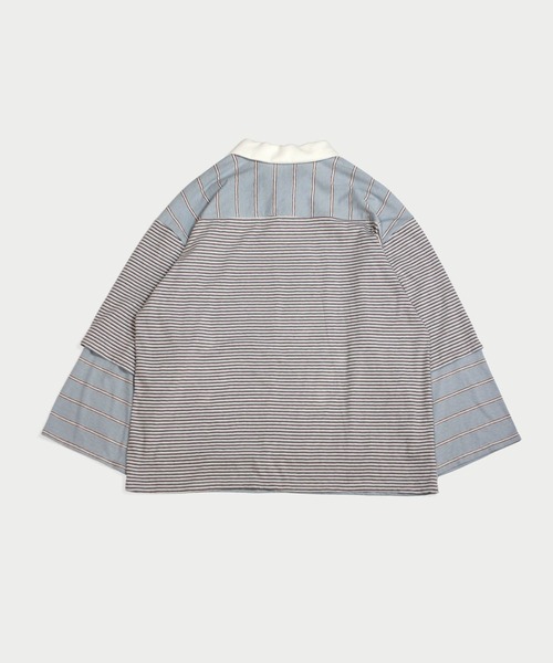 amok(アモク)の「DOCKING BORDER POLO SHIRT(ポロシャツ・メンズ・ブラウン/ブルー・S/M/L)」の11枚目の写真