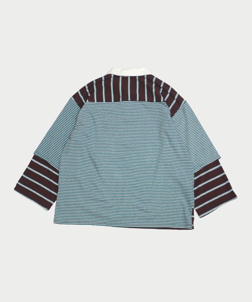 amok(アモク)の「DOCKING BORDER POLO SHIRT(ポロシャツ・メンズ・ブラウン/ブルー・S/M/L)」の6枚目の写真