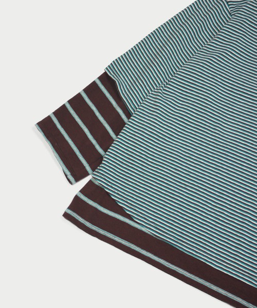 amok(アモク)の「DOCKING BORDER POLO SHIRT(ポロシャツ・メンズ・ブラウン/ブルー・S/M/L)」の5枚目の写真