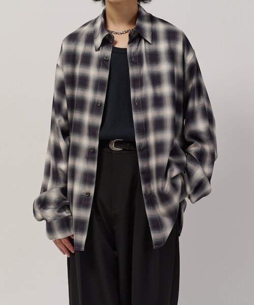 Lui's(ルイス)の「オンブレーチェックシャツ(シャツ/ブラウス・メンズ・ブラック/ネイビー・S/M)」の14枚目の写真