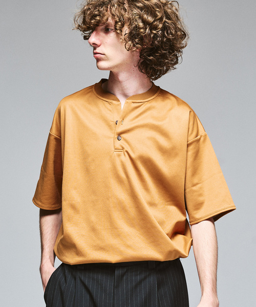 417 EDIFICE（フォーワンセブンエディフィス）の「ツートーン 2B ヘンリーネック（Tシャツ/カットソー・メンズ・オレンジ系その他/ブルー系その他/ブラックミックス/ライトグレー・LARGE/MEDIUM）」の4枚目の写真