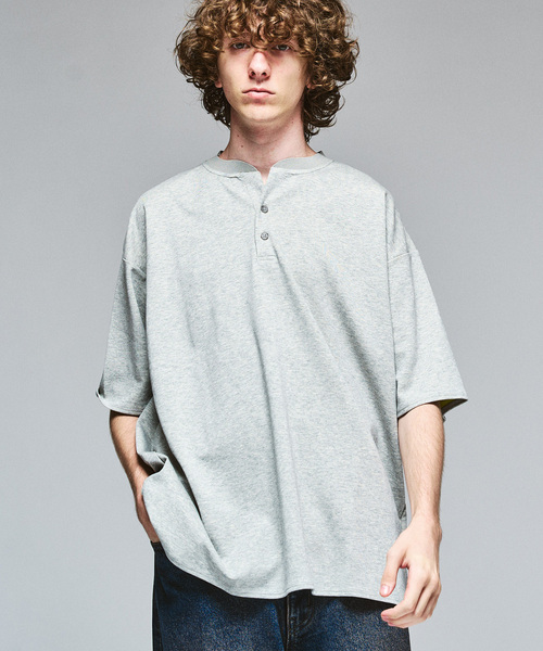 417 EDIFICE（フォーワンセブンエディフィス）の「ツートーン 2B ヘンリーネック（Tシャツ/カットソー・メンズ・オレンジ系その他/ブルー系その他/ブラックミックス/ライトグレー・LARGE/MEDIUM）」の2枚目の写真