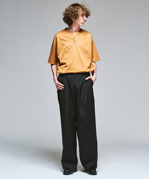 417 EDIFICE（フォーワンセブンエディフィス）の「ツートーン 2B ヘンリーネック（Tシャツ/カットソー・メンズ・オレンジ系その他/ブルー系その他/ブラックミックス/ライトグレー・LARGE/MEDIUM）」の12枚目の写真