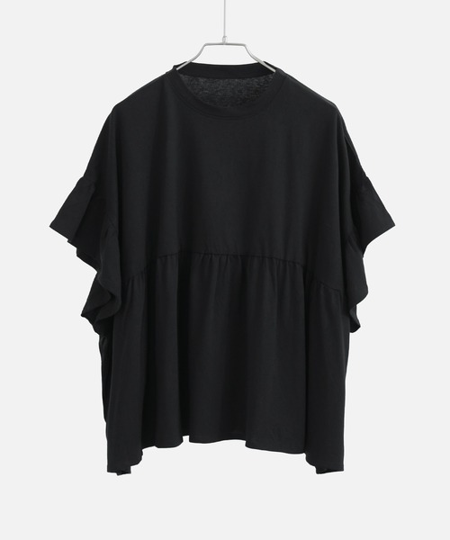 Fashion Letter(ファッションレター)の「接触冷感 フリルスリーブ ワイドチュニックTシャツ(Tシャツ/カットソー・レディース・アイボリー/チャコール/ブラック・M)」の21枚目の写真