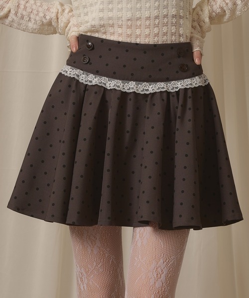 hazyl（ヘイジル）の「assort lace skirt / アソートレーススカート（スカート・レディース・グレー/キャメル/ブラウン・MEDIUM/SMALL）」の2枚目の写真