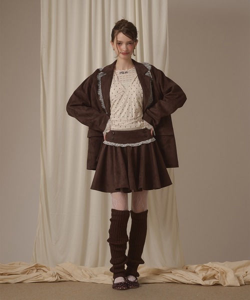 hazyl（ヘイジル）の「assort lace skirt / アソートレーススカート（スカート・レディース・グレー/キャメル/ブラウン・MEDIUM/SMALL）」の12枚目の写真