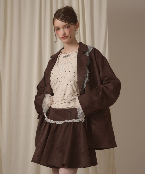 hazyl（ヘイジル）の「assort lace skirt / アソートレーススカート（スカート・レディース・グレー/キャメル/ブラウン・MEDIUM/SMALL）」の14枚目の写真