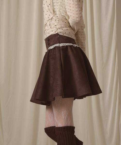 hazyl（ヘイジル）の「assort lace skirt / アソートレーススカート（スカート・レディース・グレー/キャメル/ブラウン・MEDIUM/SMALL）」の7枚目の写真