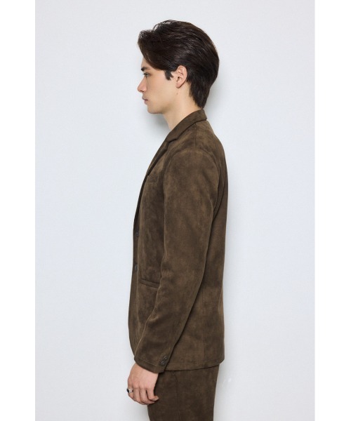 AZUL by moussy(アズールバイマウジー)の「【セットアップ対応】薄手フェイクスエードジャケット 秋服 冬服 長袖 タイトシルエット 細見え(テーラードジャケット・メンズ・ブラック/グレー/ダークブラウン・LARGE/MEDIUM)」の17枚目の写真