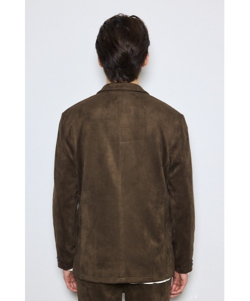 AZUL by moussy(アズールバイマウジー)の「【セットアップ対応】薄手フェイクスエードジャケット 秋服 冬服 長袖 タイトシルエット 細見え(テーラードジャケット・メンズ・ブラック/グレー/ダークブラウン・LARGE/MEDIUM)」の18枚目の写真