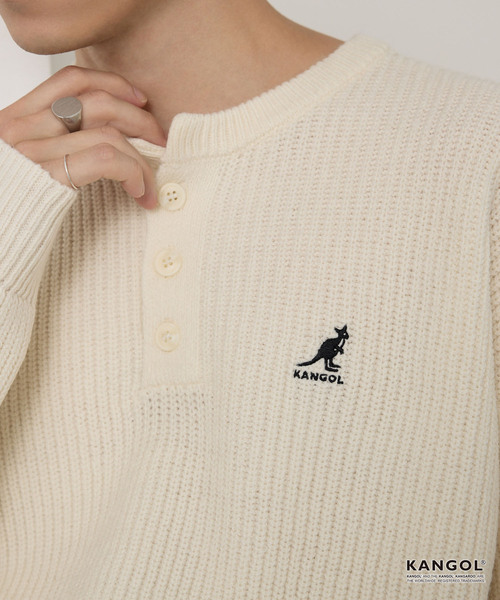 KANGOL(カンゴール)の「KANGOL/カンゴール 別注 ロゴ刺繍 バルキー オーバーサイズ ヘンリーネックニット(ニット/セーター・メンズ・ブラック/ネイビー/グレイッシュベージュ/チャコール/アイボリー/ブラウン系/ワインレッド・M/S/L)」の13枚目の写真