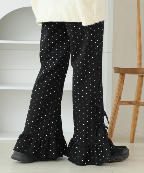 kutir（クティール）の「リボンワッフルフレアパンツ（その他パンツ・レディース・ブラウン/ネイビー/オートミール/ブラック/ブラック系その他/グレー/アイボリー/ダークブルー・SMALL/MEDIUM）」の3枚目の写真