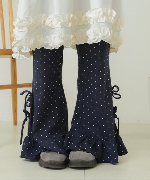 kutir（クティール）の「リボンワッフルフレアパンツ（その他パンツ・レディース・ブラウン/ネイビー/オートミール/ブラック/ブラック系その他/グレー/アイボリー/ダークブルー・SMALL/MEDIUM）」の7枚目の写真