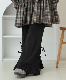 リボンワッフルフレアパンツ