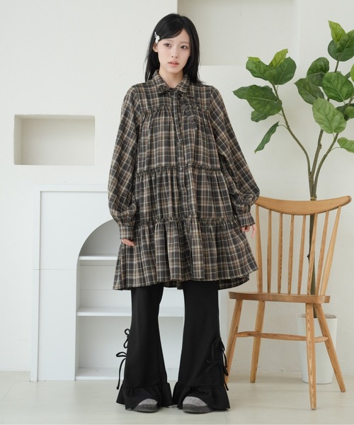 kutir（クティール）の「リボンワッフルフレアパンツ（その他パンツ・レディース・ブラウン/ネイビー/オートミール/ブラック/ブラック系その他/グレー/アイボリー/ダークブルー・SMALL/MEDIUM）」の16枚目の写真