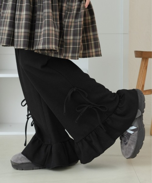 kutir（クティール）の「リボンワッフルフレアパンツ（その他パンツ・レディース・ブラウン/ネイビー/オートミール/ブラック/ブラック系その他/グレー/アイボリー/ダークブルー・SMALL/MEDIUM）」の14枚目の写真