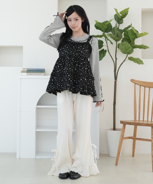 kutir（クティール）の「リボンワッフルフレアパンツ（その他パンツ・レディース・ブラウン/ネイビー/オートミール/ブラック/ブラック系その他/グレー/アイボリー/ダークブルー・SMALL/MEDIUM）」の10枚目の写真