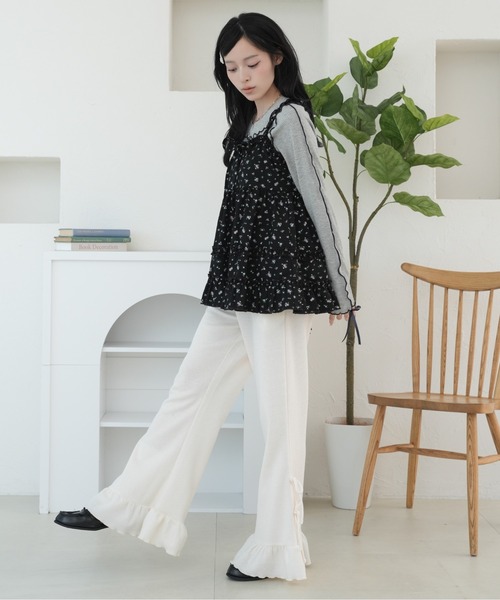 kutir（クティール）の「リボンワッフルフレアパンツ（その他パンツ・レディース・ブラウン/ネイビー/オートミール/ブラック/ブラック系その他/グレー/アイボリー/ダークブルー・SMALL/MEDIUM）」の11枚目の写真
