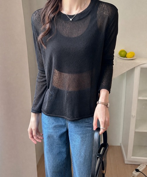 JOCOSA（ジョコサ）の「モザイクシアートップス（Tシャツ/カットソー・レディース・ブラック/ピンク/グリーン/アイボリー/ホワイト・M/L/XL/S）」の6枚目の写真