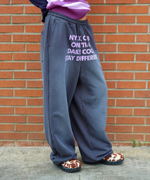 WASHED WIDE SWEATPANTS CHARCOAL