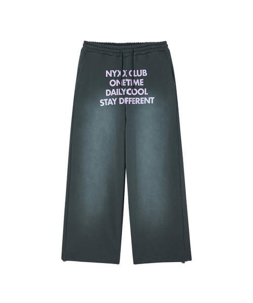 NYXX（エヌワイエックスエックス）の「WASHED WIDE SWEATPANTS CHARCOAL（スウェットパンツ・レディース・その他・SMALL/MEDIUM）」の2枚目の写真