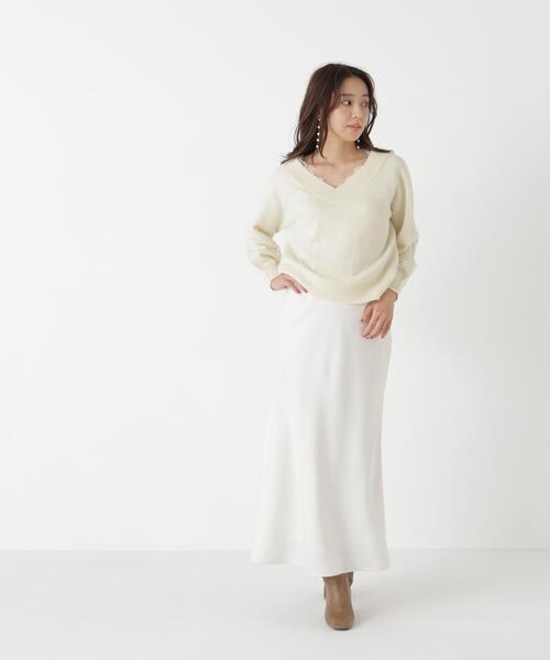 NATURAL BEAUTY BASIC(ナチュラルビューティーベーシック)の「レースVネックニット(ニット/セーター・レディース・グレー/ブルー/イエロー・FREE)」の22枚目の写真