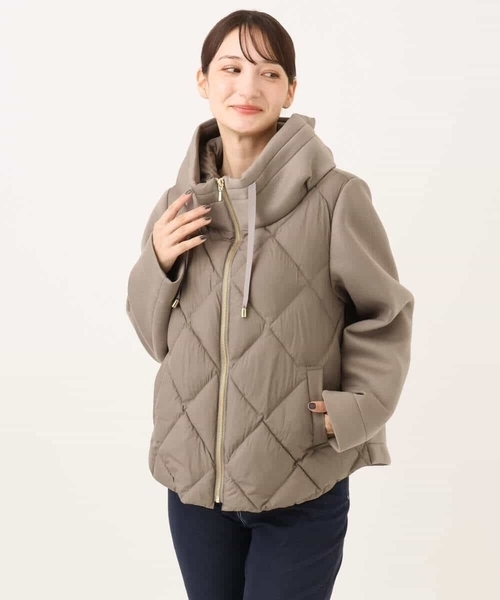 MK MICHEL KLEIN(エムケーミッシェルクラン)の「カットボンディング中綿ブルゾン(ブルゾン・レディース・モカ/ブラック・38)」の3枚目の写真