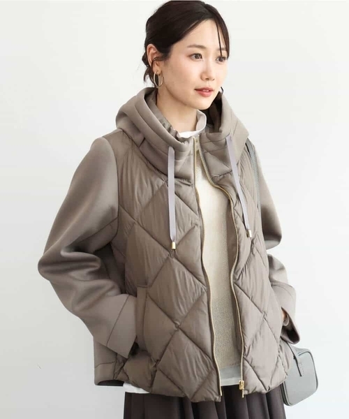 MK MICHEL KLEIN(エムケーミッシェルクラン)の「カットボンディング中綿ブルゾン(ブルゾン・レディース・モカ/ブラック・38)」の6枚目の写真