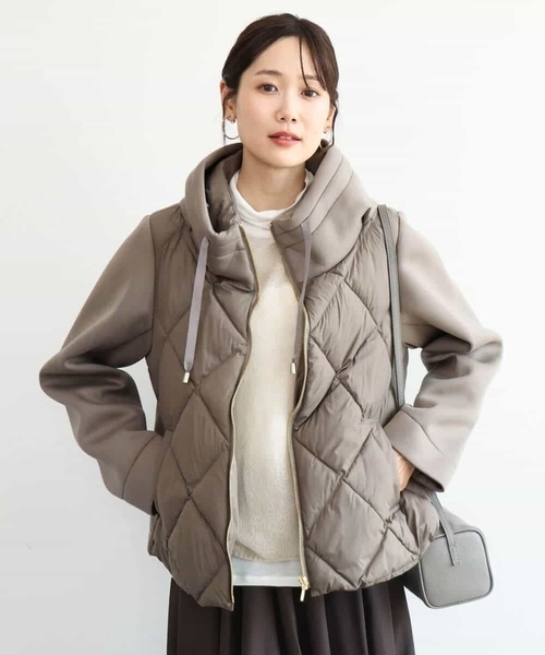 MK MICHEL KLEIN(エムケーミッシェルクラン)の「カットボンディング中綿ブルゾン(ブルゾン・レディース・モカ/ブラック・38)」の7枚目の写真