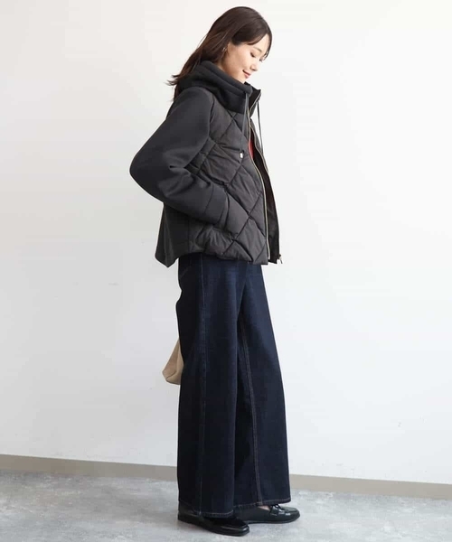MK MICHEL KLEIN(エムケーミッシェルクラン)の「カットボンディング中綿ブルゾン(ブルゾン・レディース・モカ/ブラック・38)」の15枚目の写真