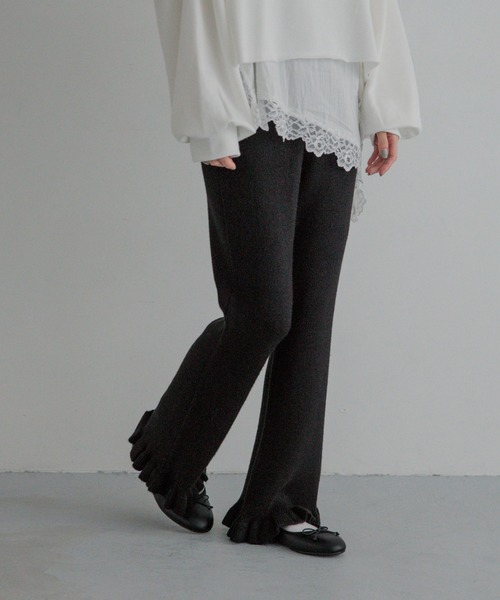 LOWRYS FARM（ローリーズファーム）の「モヘヤタッチフリルパンツ　1069206（その他パンツ・レディース・ブラック/グレー/ブラウン・FREE）」の14枚目の写真