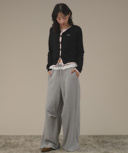 apres jour mignon(アプレジュールミニョン)の「フェイクレイヤードカーデ(カーディガン/ボレロ・レディース・チャコールグレー/イエロー/ピンク/グリーン/ブラウン系その他/ブラック・フリー/LARGE)」の12枚目の写真
