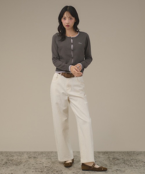 apres jour mignon(アプレジュールミニョン)の「フェイクレイヤードカーデ(カーディガン/ボレロ・レディース・チャコールグレー/イエロー/ピンク/グリーン/ブラウン系その他/ブラック・フリー/LARGE)」の21枚目の写真