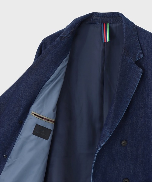 PS Paul Smith(ピーエスポールスミス)の「テンセルデニム ダブルブレストジャケット / 262710 EXJ03(テーラードジャケット・メンズ・ダークインディゴブルー・LARGE/MEDIUM/SMALL)」の10枚目の写真