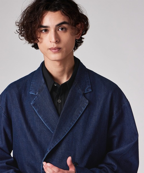 PS Paul Smith(ピーエスポールスミス)の「テンセルデニム ダブルブレストジャケット / 262710 EXJ03(テーラードジャケット・メンズ・ダークインディゴブルー・LARGE/MEDIUM/SMALL)」の6枚目の写真