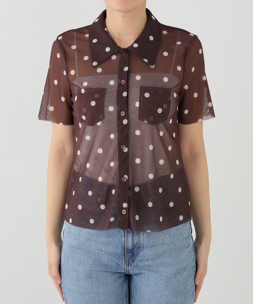 IENA(イエナ)の「BAUM UND PFERDGARTEN/バウム ウンド ヘルガーデン RECY MESH SH シャツ JONIE24954(シャツ/ブラウス・レディース・ブラウン・FREE)」の8枚目の写真